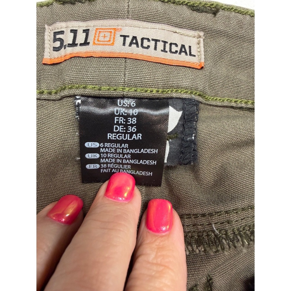 5.11 Tactical Women's Straight Leg Pants Olive Green Size 6 Regular Stretch - Picture 5 of 13